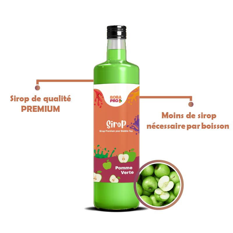 Sirop de Pomme Verte pour Bubble Tea
