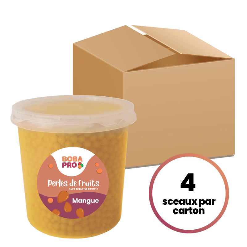 Perles de Mangue Popping Boba – Bubble Tea Pro | Seau ou Carton