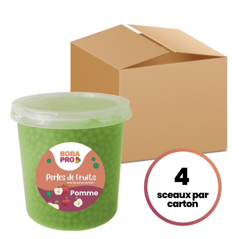 Perles de Pomme Verte Popping Boba – Bubble Tea Pro | Seau ou Carton