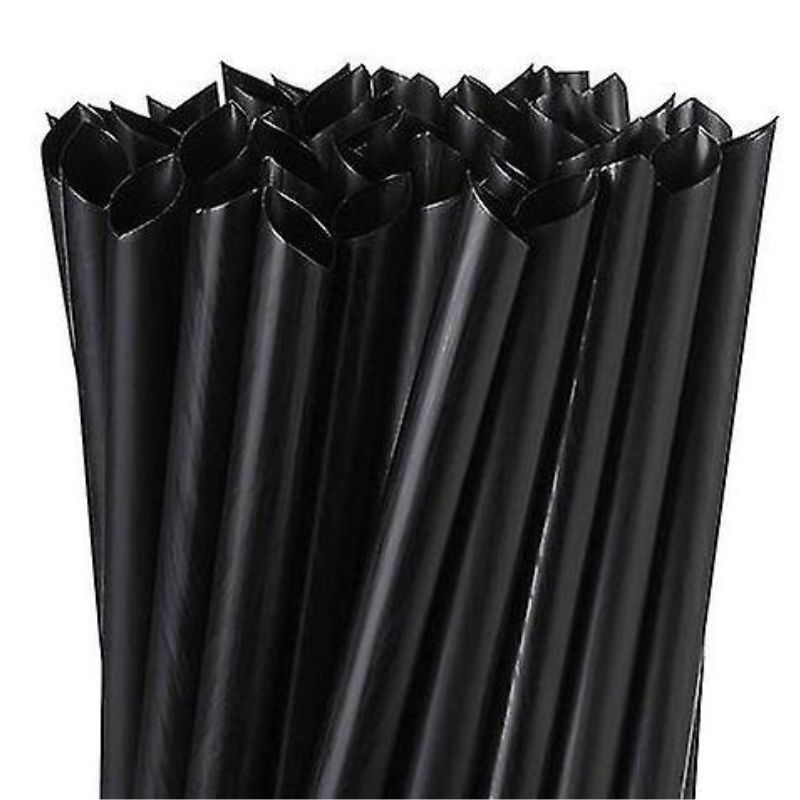 Pailles pour Bubble Tea XXL noires en plastique