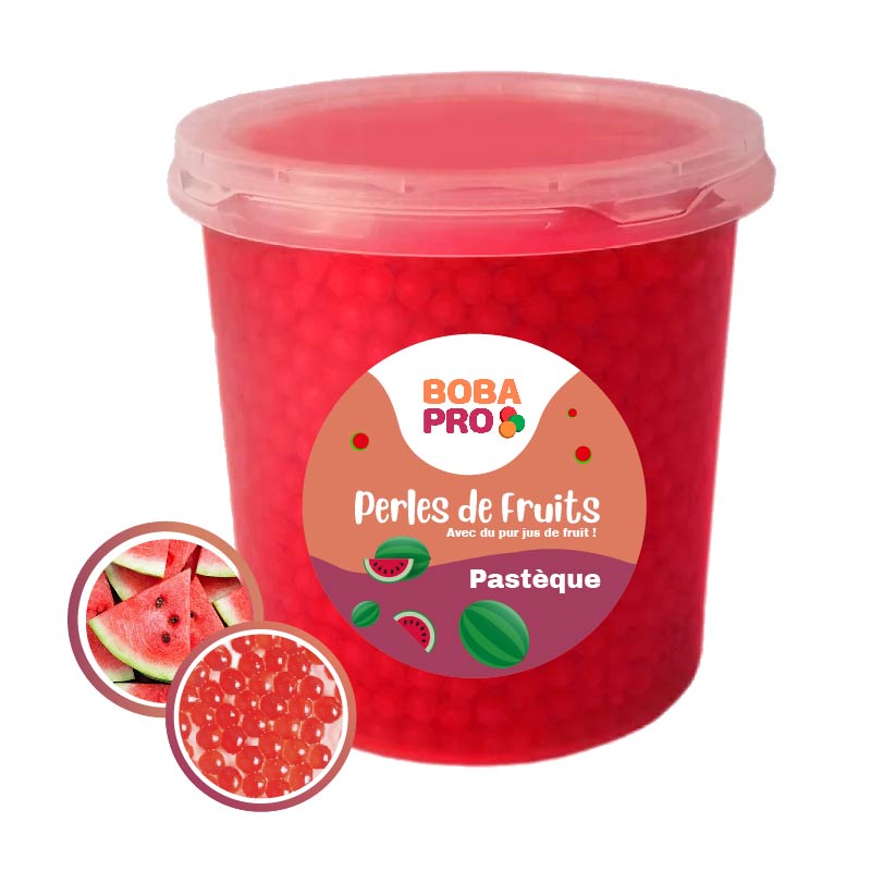 Perles de Pastèque Popping Boba – Bubble Tea Pro | Seau ou Carton