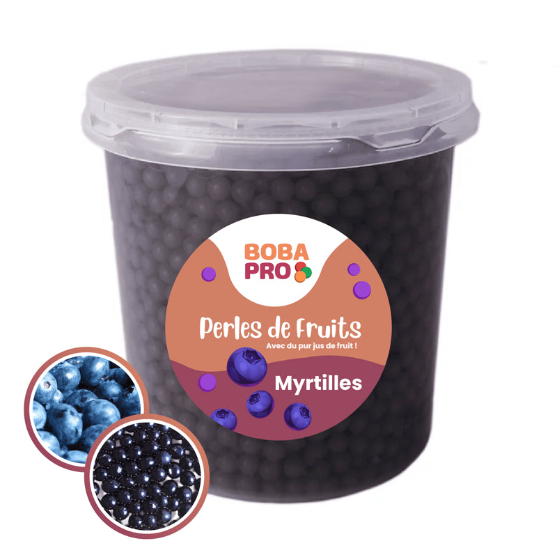 Perles de Myrtille Popping Boba – Bubble Tea Pro | Seau ou Carton