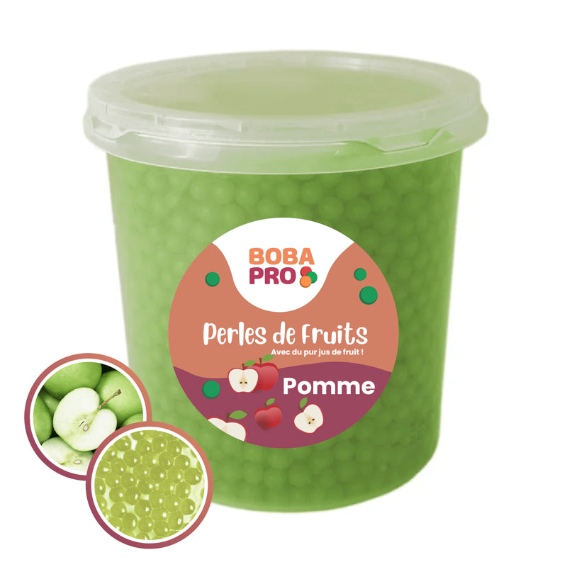 Perles de Pomme Verte Popping Boba – Bubble Tea Pro | Seau ou Carton