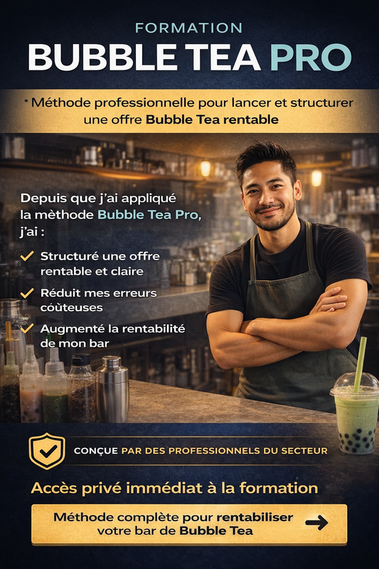 Formation Bubble Tea En Ligne — Pour Professionnels & Porteurs de Projet