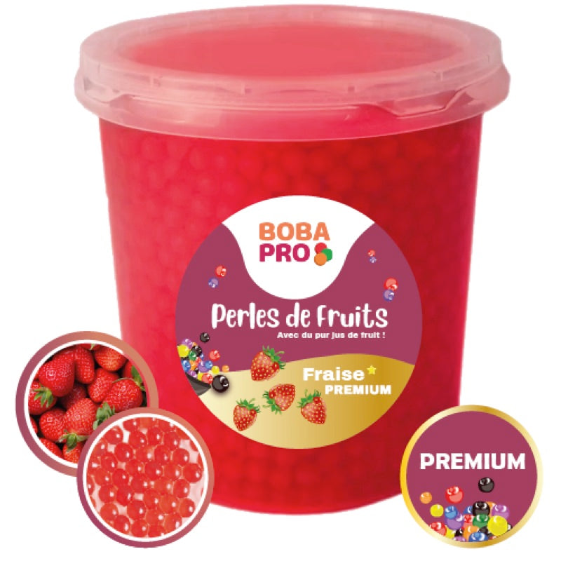 Perles de Fraise PREMIUM - Popping Boba Fraise - Perles de fruits