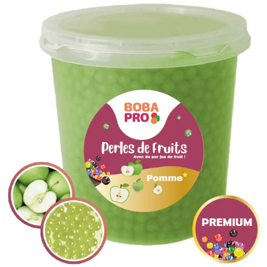 Perles Pomme Verte PREMIUM - Popping Boba Pomme Verte - Perles de fruits